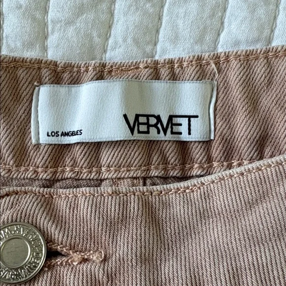 Vervet "Cherry Blossom" high-rise, distressed crop flare jeans - Picture 3 of 6